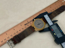 Load image into Gallery viewer, Custom Made Solid Wood Case Leather Band Analog Quartz Watch Hours~New Battery