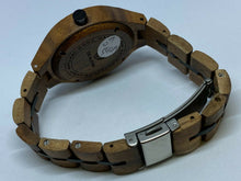 Load image into Gallery viewer, Dealenb Lady Dark Brown Solid Wood Blue Dial Analog Quartz Watch Hour~New Batter