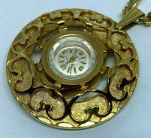 Load image into Gallery viewer, VTG Andre Bouchard Lady Gold Tone Hand-Wind Necklace Pendant Pocket Watch Hours