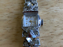 Load image into Gallery viewer, Vintage Canqet Lady Silver Bling Crystals Swiss Hand-Wind Mechanical Watch Hours