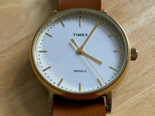 Load image into Gallery viewer, Timex Indiglo 30m Rose Gold White Dial Leather Analog Quartz Watch Hour~New Batt