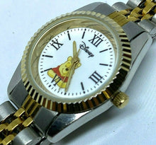Load image into Gallery viewer, Disney Pooh Bear Lady Dual Tone Fluted Bezel Analog Quartz Watch Hour~New Batter