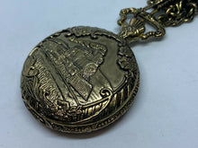 Load image into Gallery viewer, Vintage NHM Men Train Railroad Gold Tone Half-Hunter Hand-Wind Pocket Watch Hour
