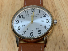 Load image into Gallery viewer, Vintage Geneva Men Gold Tone Military Dial Analog Quartz Watch Hours~New Battery