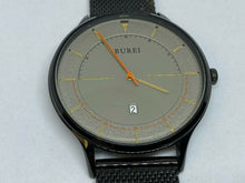 Load image into Gallery viewer, Unused Burei Mens Black Mesh Band Analog Quartz Watch Hours~Date~New Battery