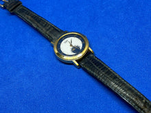 Load image into Gallery viewer, Vintage Seiko 4K22 Lady Gold Tone Moon Phase Leather Quartz Watch Hours~New Batt