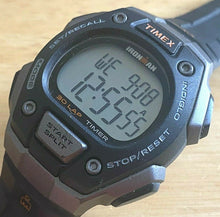 Load image into Gallery viewer, Timex Ironman Triathlon Men 100m Silver Black Digital Chrono Watch Hour~New Batt