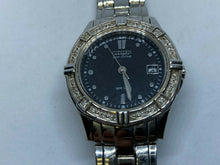 Load image into Gallery viewer, Citizen Eco-Drive E011 Lady 100m 28 Real Diamonds Silver Solar Quartz Watch Hour