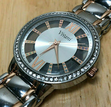 Load image into Gallery viewer, Vivani Men Lady Dual Tone Rhinestone Roman Analog Quartz Watch Hours~New Battery