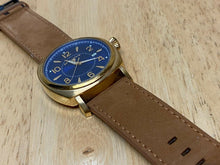 Load image into Gallery viewer, Swiss Legend Mens Gold Tone Blue Dial Analog Quartz Watch Hours~Date~New Battery