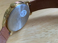 Load image into Gallery viewer, Timex Men 43mm Gold Tone Military Dial Leather Analog Quartz Watch Hour~New Batt