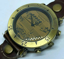 Load image into Gallery viewer, WoMaGe Musical Notes Dial Antique Bronze Finish Quartz Watch Hours~New Battery