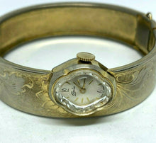 Load image into Gallery viewer, VTG GALA Lady Flower Engraved Cuff Bangle Swiss Hand-Wind Mechanical Watch Hours