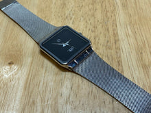 Load image into Gallery viewer, Techno Pave Men Silver Back Square Mesh Band Analog Quartz Watch Hour~New Batter