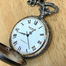 Load image into Gallery viewer, VTG Andre Rivalle Men 17J Silver Hunting Half-Hunter Hand-Wind Pocket Watch Hour