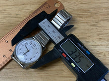 Load image into Gallery viewer, Vintage Acqua Timex Mens Silver White Stretch Hand Wind Mechanical Watch Hours