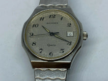 Load image into Gallery viewer, Vintage Bucherer Swiss Men Silver Steel Analog Quartz Watch Hour~Date~New Batter