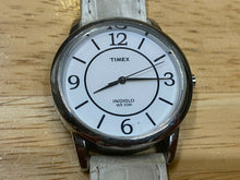 Load image into Gallery viewer, Timex Indiglo Men 30m Silver White Leather Analog Quartz Watch Hours~New Battery