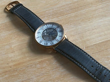 Load image into Gallery viewer, AKRIBOS Men 4 Real Diamonds Rose Gold Skeleton Hand-Wind Mechanical Watch Hours