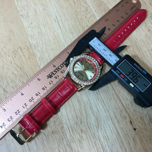 Load image into Gallery viewer, Unused Manhattan Croton Men Gold Tone Red Leather Quartz Watch Hours~New Battery