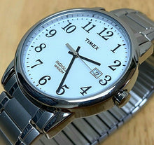 Load image into Gallery viewer, Nice Timex Men 30m Classic Silver White Analog Quartz Watch Hour~Date~New Batter