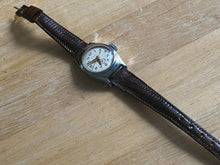 Load image into Gallery viewer, Vintage Timex Girl Scout Lady Silver Leather Hand-Wind Mechanical Watch Hours