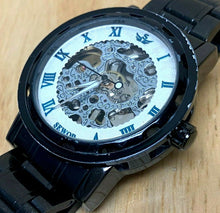 Load image into Gallery viewer, Sewor Mens Black Skeleton Roman Hand-Wind Mechanical Wind Analog Watch Hours