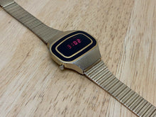 Load image into Gallery viewer, RARE VTG LA GENERALE Men Gold Tone Swiss RED LED Digital Chronograph Watch Hours
