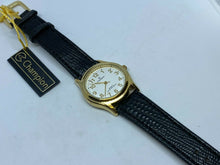 Load image into Gallery viewer, Unused Champion Men Lady Gold Tone Leather Analog Quartz Watch Hours~New Battery