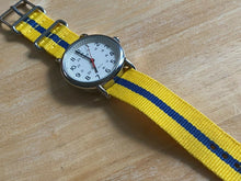 Load image into Gallery viewer, Timex Weekender Indiglo Mens Silver White Analog Quartz Watch Hours~New Battery