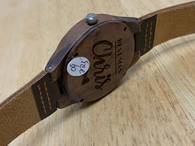 Load image into Gallery viewer, Best Man Chris Men Brown Solid Wood Leather Analog Quartz Watch Hour~New Battery