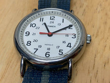 Load image into Gallery viewer, Timex Weekender Indiglo Mens Silver White Analog Quartz Watch Hours~New Battery