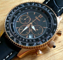 Load image into Gallery viewer, Stauer 19405 Midnight FLYBOY Men Analog Quartz Chronograph Watch Hour~New Batter