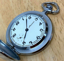 Load image into Gallery viewer, VTG Molnija CCCP Military Dial Small Second Silver Hand-Wind Pocket Watch Hours