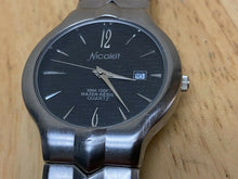 Load image into Gallery viewer, Vintage Nicolet Men 30m Silver Black Brass-Steel Quartz Watch Hour~Date~New Batt
