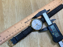 Load image into Gallery viewer, Timex Men 30m Military Dial Gold Tone Leather Analog Quartz Watch Hours~New Batt