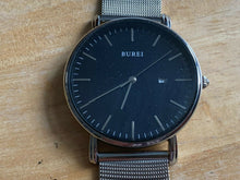 Load image into Gallery viewer, Unused BUREI Men Silver Mesh Speckling Dial Analog Quartz Watch Hour~New Battery
