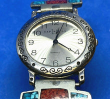Load image into Gallery viewer, VTG LA Express Mens Silver Horse Statues Band Analog Quartz Watch Hours~New Batt