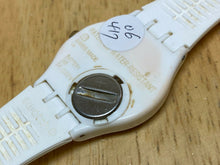 Load image into Gallery viewer, Swatch Swiss IU42 Men All White Analog Quartz Watch Hours~New Battery~Broken Pin
