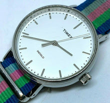 Load image into Gallery viewer, Timex Indiglo Men Lady Silver NATO Band Analog Quartz Watch Hours~New Battery