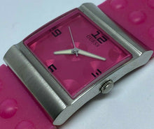 Load image into Gallery viewer, GUESS Lady Silver Pink Square Japan Movt Analog Quartz Watch Hours~New Battery