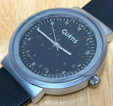 Load image into Gallery viewer, Unused Curtis Men 30m Black Silver Leather Analog Quartz Watch Hours~New Battery