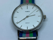 Load image into Gallery viewer, Timex Indiglo Men Lady Silver NATO Band Analog Quartz Watch Hours~New Battery