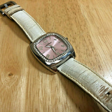 Load image into Gallery viewer, Peugeot Men Silver Barrel Rhinestone Leather Analog Quartz Watch Hour~New Batter