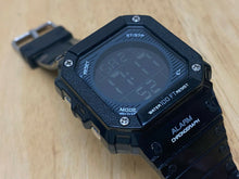 Load image into Gallery viewer, E. Gluck Men 30m Black Reverse LCD Digital Alarm Chrono Watch Hours~New Battery