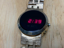 Load image into Gallery viewer, Rare Vintage Helbros Lady Gold Tone RED LED Digital Watch Hours~Date~New Battery