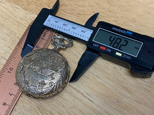 Load image into Gallery viewer, VTG Rubina Mens Hunting Theme Gold Tone Half-Hunter Hand-Wind Pocket Watch Hours