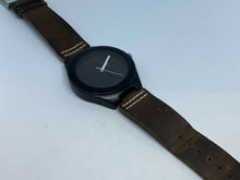 Load image into Gallery viewer, Luno Mens Dark Brown Solid Wood Leather Analog Quartz Watch Hours~New Battery