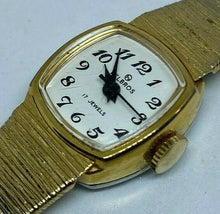 Load image into Gallery viewer, Vintage Helbros Lady 17J Gold Tone White Dial Hand-Wind Mechanical Watch Hours