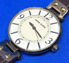 Load image into Gallery viewer, Anne Klein 10/9168 Lady Gold Tone Leather Analog Quartz Watch Hours~New Battery